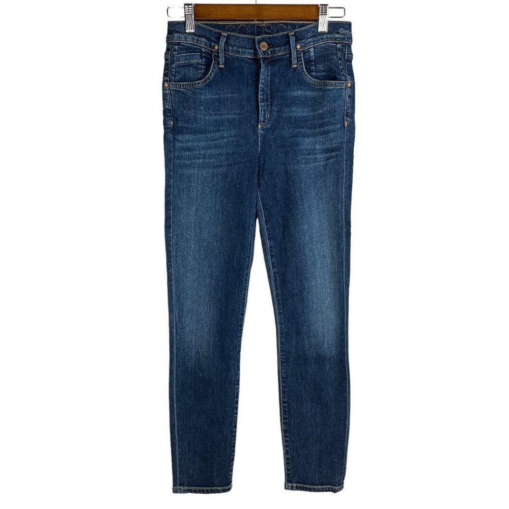 GOLDSIGN Virtual Medium Wash Skinny Ankle Denim Jeans Womens Size 29